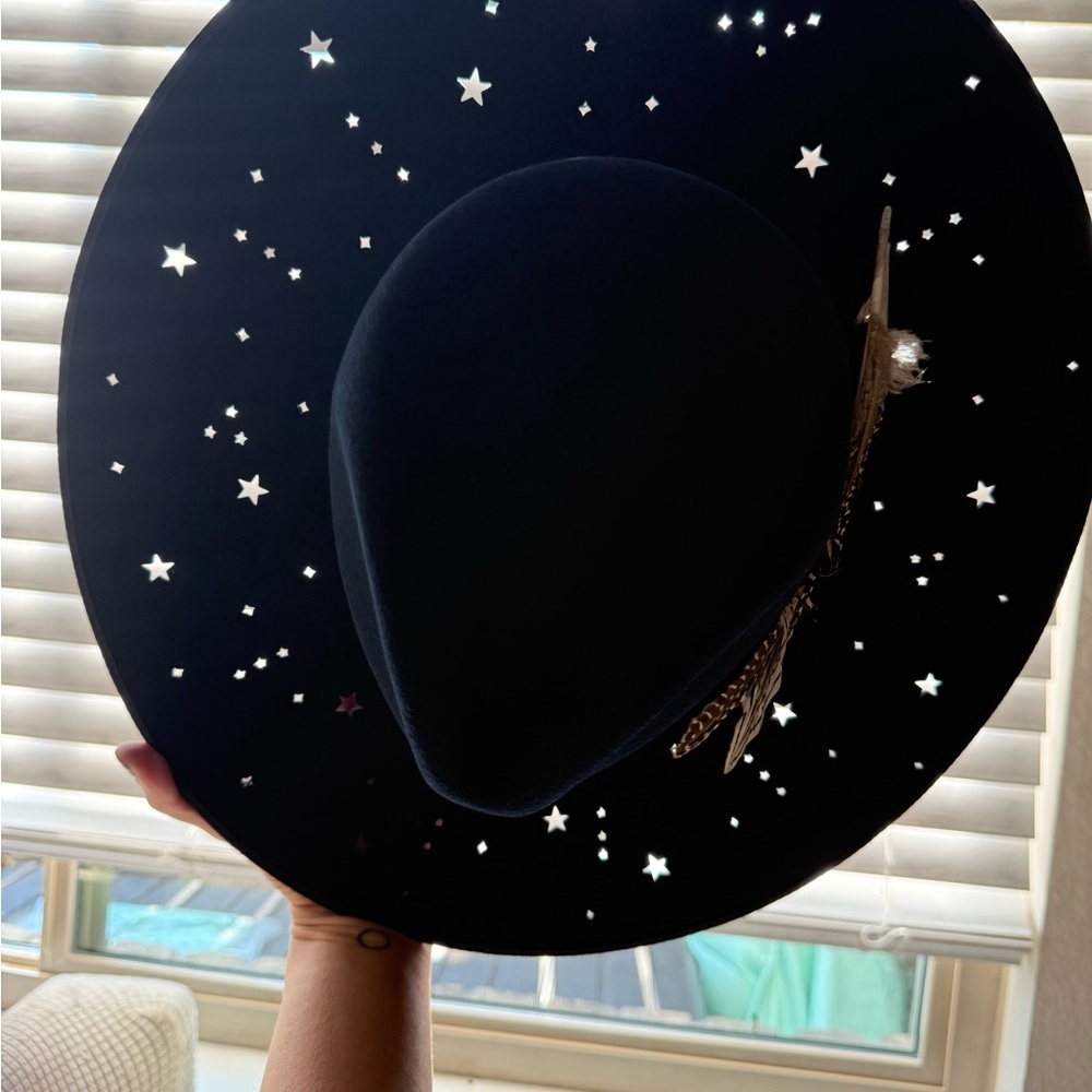 Stetson Navy Blue Star-Cut Out Women’s Hat size 7 - Picture 7 of 10